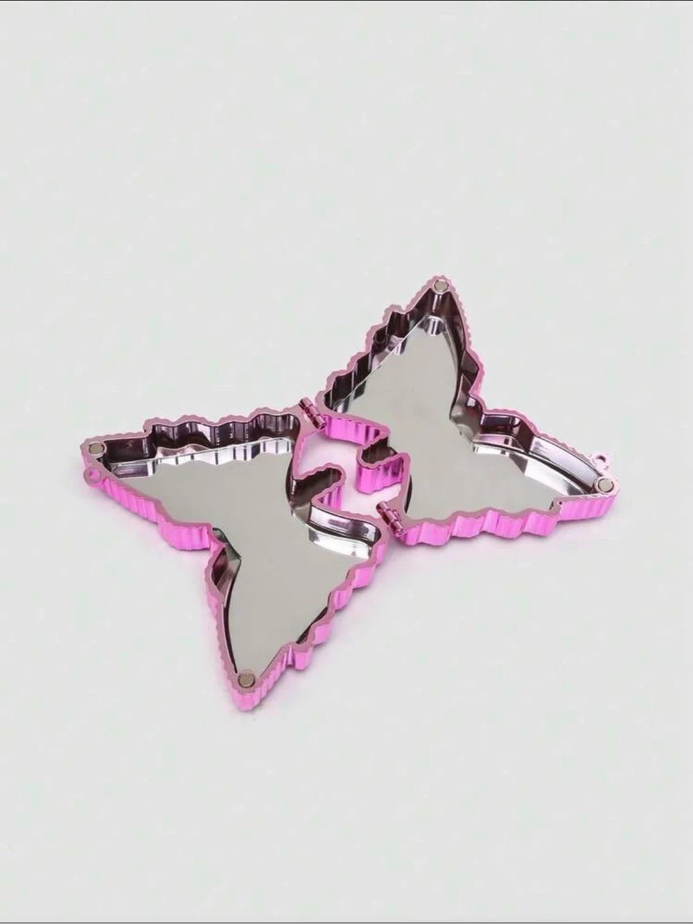 Shiny Pink Metallic Butterfly Mini Crossbody Bag with Crystal Accents - Picture 7 of 7